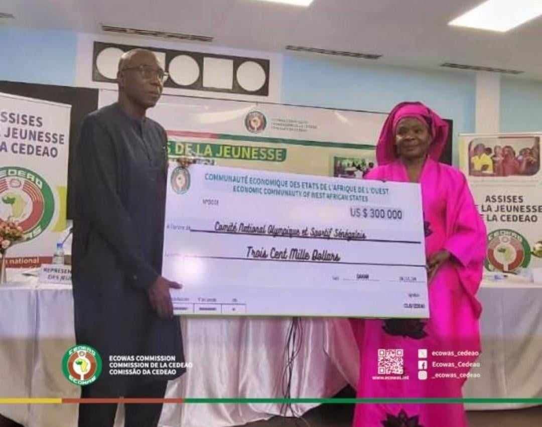 A CEDEAO APOIA OS JOGOS OLÍMPICOS DA JUVENTUDE DAKAR 2026 COM UM DONATIVO DE 300 000 USD